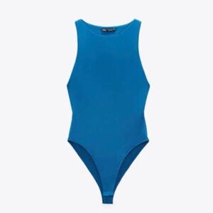 Zara Teal Sleeveless Bodysuit